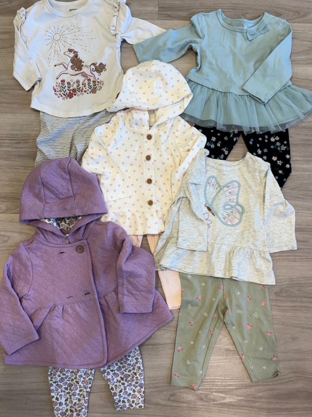 Carter’s Baby Girl 6M Clothing Lot 10 Pieces Floral Jacket Leggings Outfits